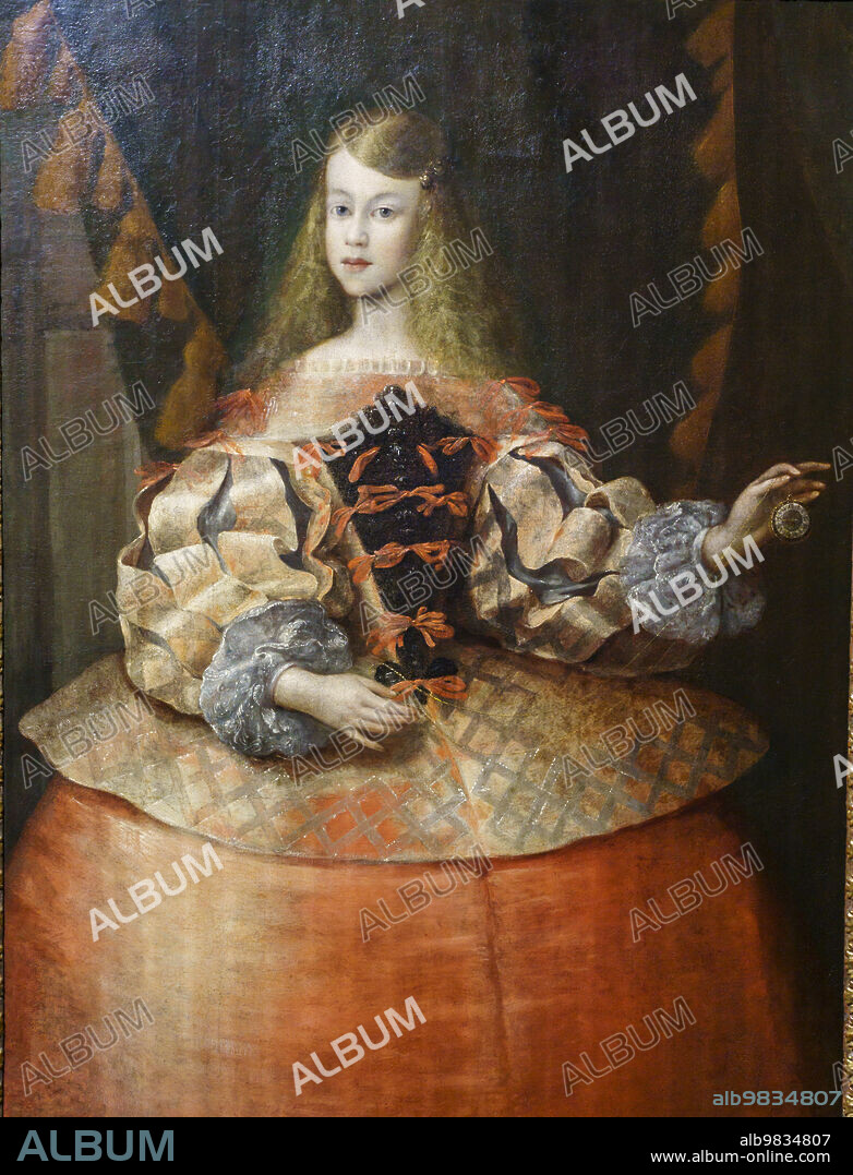 Infanta Maria Teresa of Spain, 1665, attributed to Francisco Ignacio Ruiz de la Iglesia, Spanish School, Nins, portraits of children s. XVI-XIX, Sa Bassa Blanca Museum (msbb). Yannick Vu and Ben Jakober , Alcudia, Majorca, Spain.