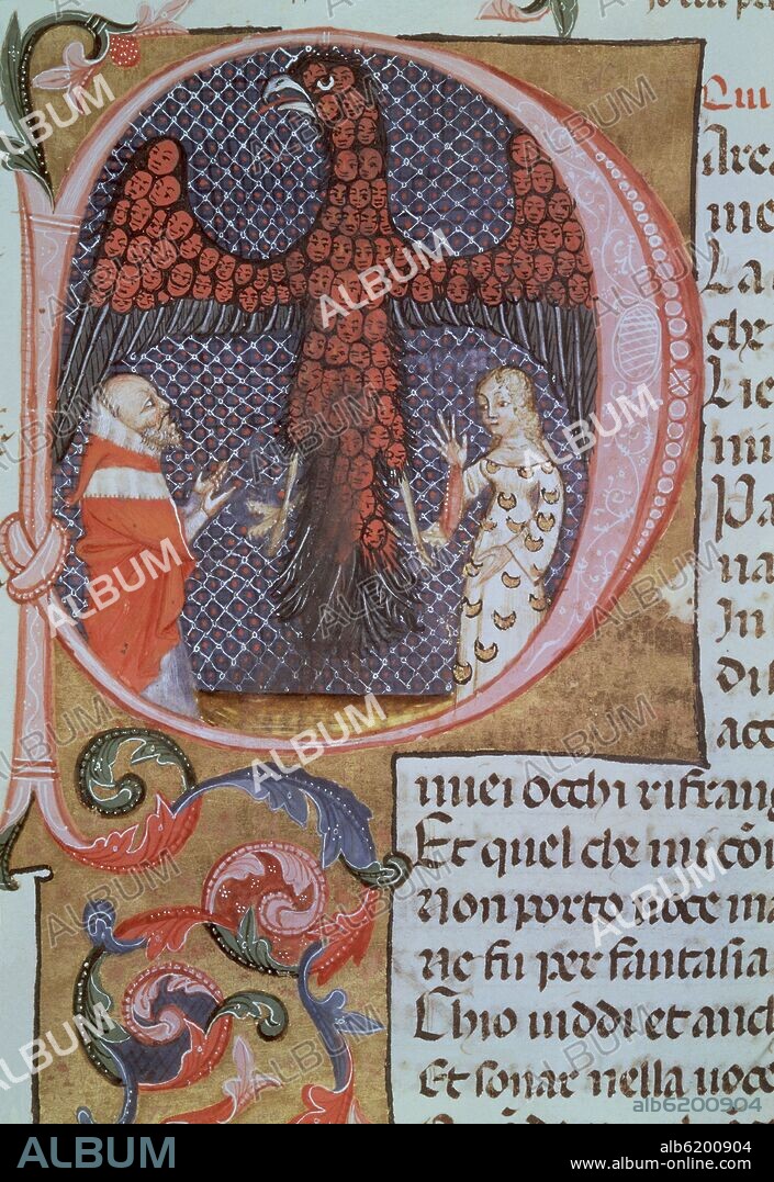 DANTE ALIGHIERI. ILUSTRACION DE LA DIVINA COMEDIA - EL PARAISO - SIGLO XIV.