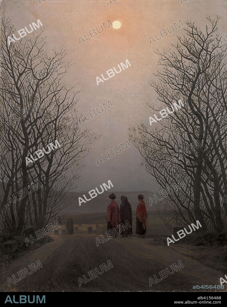 Caspar David Friedrich (Greifswald, 1774-Dresde, 1840). Mañana de Pascua (hacia 1828 - 1835). Óleo sobre lienzo. 43,7 x 34,4 cm.