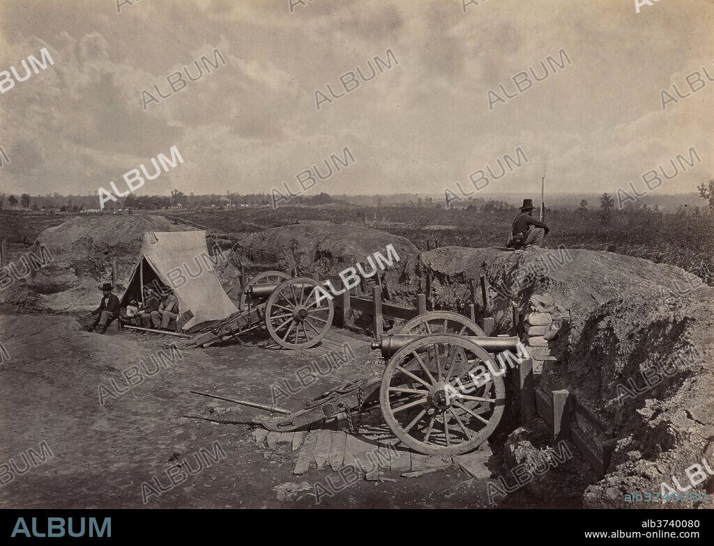 GEORGE N. BARNARD. Rebel Works in Front of Atlanta, GA, No. 4. Dated: 1864. Dimensions: image: 25.4 × 35.6 cm (10 × 14 in.)  mount: 40.2 × 48.2 cm (15 13/16 × 19 in.). Medium: albumen print.