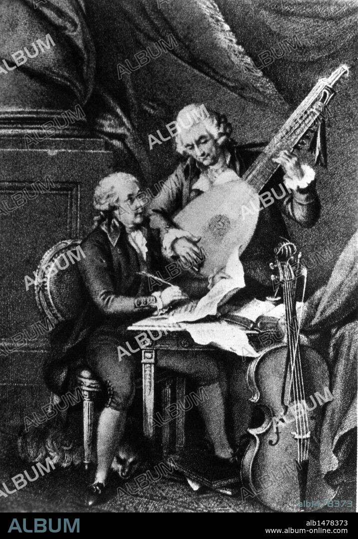Johann Wolfgang Amadeus Mozart (Salzburg, 1756-Viena, 1791) y Franz Joseph Haydn (Rohrau, 1732-Viena, 1809). Compositores austríacos de música clásica.