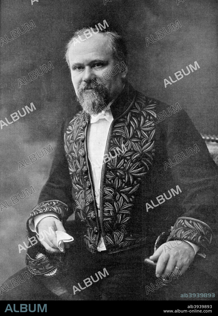 Raymond Poincare, French politician, 1909. Poincare (left) (1860-1934) was Prime Minister of France on five occasions and President of the Republic from 1913-1920. A print from L'Illustration, 18 December 1909.