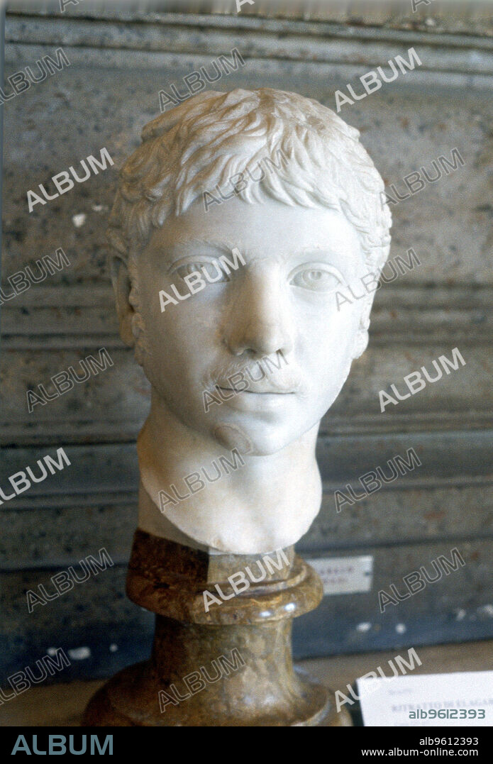 Heliogabalus, Roman Emperor of the 3rd century. Emperor from 218, Heliogabalus (Elagabalus) (204-222) was murdered by praetorians in a palace revolution. Marble bust.