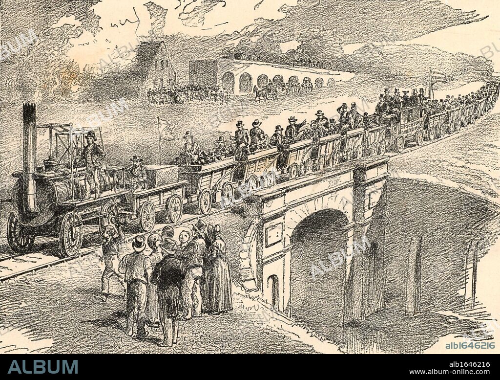 Opening of the Stockton and Darlington Railway, 27 September 1825. The civil engineer for the line was George Stephenson (1781-1848) From "The Triumphs of Steam" by Henry Frith (London, c1898).  (Photo by: Universal History Archive/UIG via Getty Images).