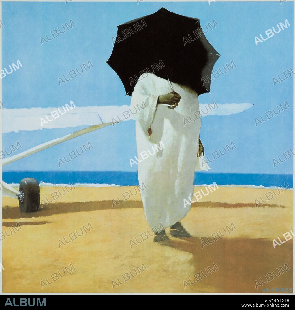 Julio Larraz / 'El rey poeta',  litografía, 70x70 cm.