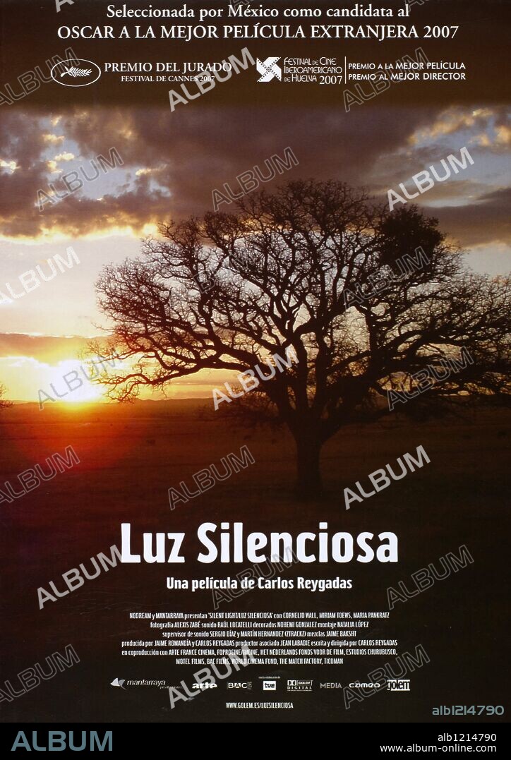 Poster de LUZ SILENCIOSA, 2007 (STELLET LICHT), dirigida por CARLOS REYGADAS. Copyright MANTARRAYA PROD./NO DREAM CINEMA/BAC FILMS/ARTE.