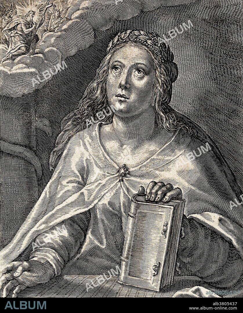 The Persian sibyl. Engraving by Crispin van de Passe II (c. 1597-1670). The Persian Sibyl, also known as the Babylonian, Hebrew or Egyptian Sibyl, was the prophetic priestess presiding over the Apollonian oracle. She is said to have foretold the exploits of Alexander the Great of Macedon. The Persian Sibyl has had at least three names: Sambethe, Helrea, and Sabbe. The medieval Byzantine encyclopedia, the Suda, credits the Hebrew Sibyl as the author of the Sibylline oracles, a collection of texts of c. the 2nd to 4th century which were collected in the 6th century.