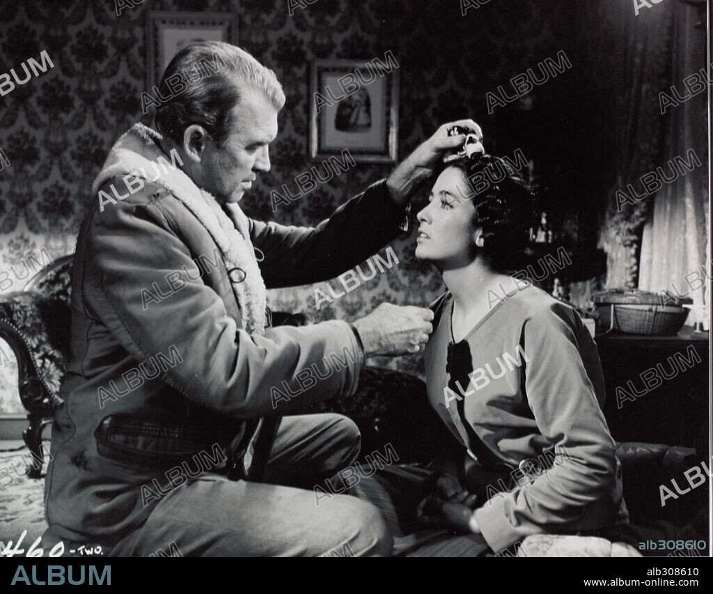 JAMES STEWART y LINDA CRISTAL en DOS CABALGAN JUNTOS, 1961 (TWO RODE TOGETHER), dirigida por JOHN FORD. Copyright COLUMBIA PICTURES.