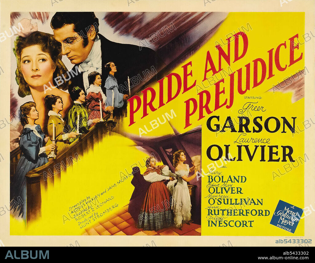 GREER GARSON and LAURENCE OLIVIER in PRIDE AND PREJUDICE, 1940, directed by ROBERT Z. LEONARD. Copyright M.G.M.