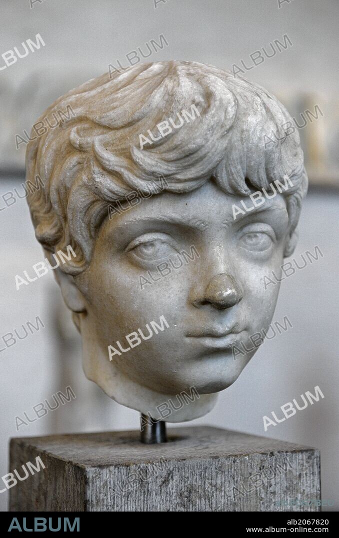 Geta (189 Ð  211), was a Roman Emperor co-ruling with his father Septimius Severus and his older brother Caracalla from 209 to his death, when he was murdered on command of his older brother. Head of young Geta. Glyptothek. Munich. Germany.