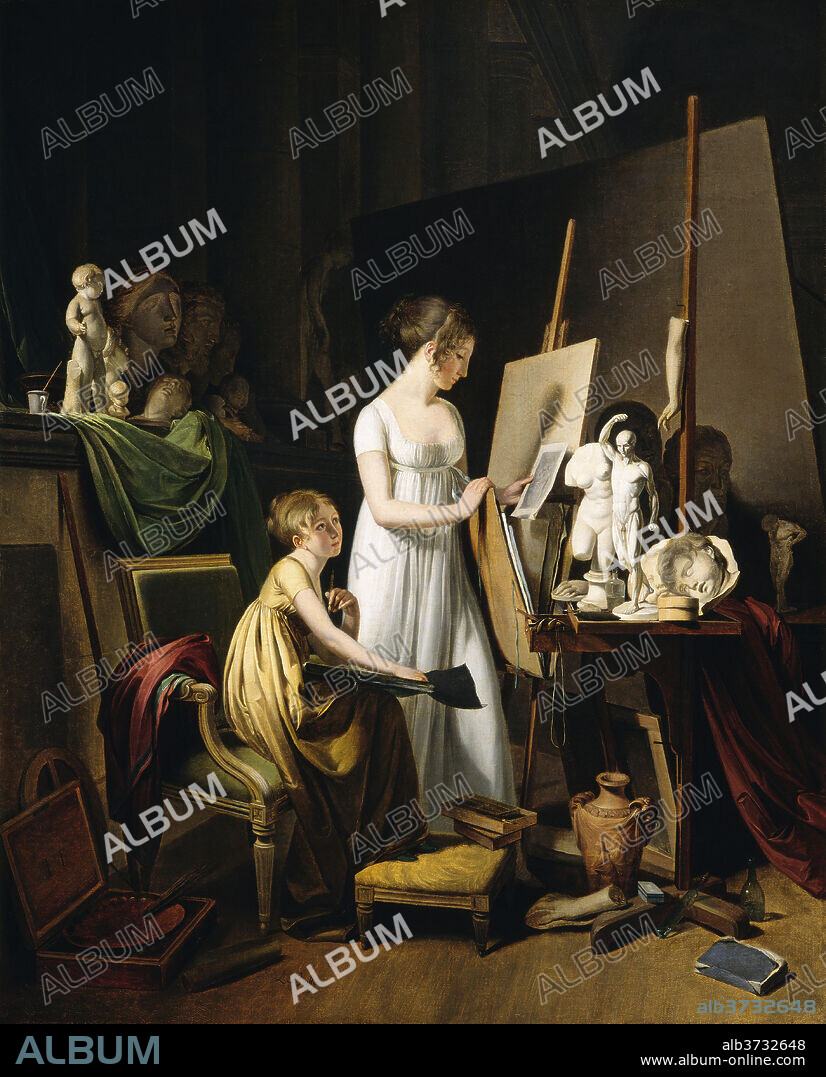LOUIS-LEOPOLD BOILLY. A Painter's Studio. Dated: c. 1800. Dimensions: overall: 73.5 x 59.5 cm (28 15/16 x 23 7/16 in.)  framed: 93.3 x 78.7 cm (36 3/4 x 31 in.). Medium: oil on canvas.