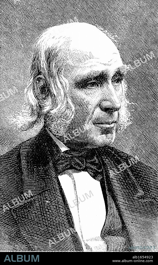 Amos Bronson Alcott  (1799-1888) American teacher and trancendentalist. Father of Louisa May Alcott. Wood engraving, 1875.