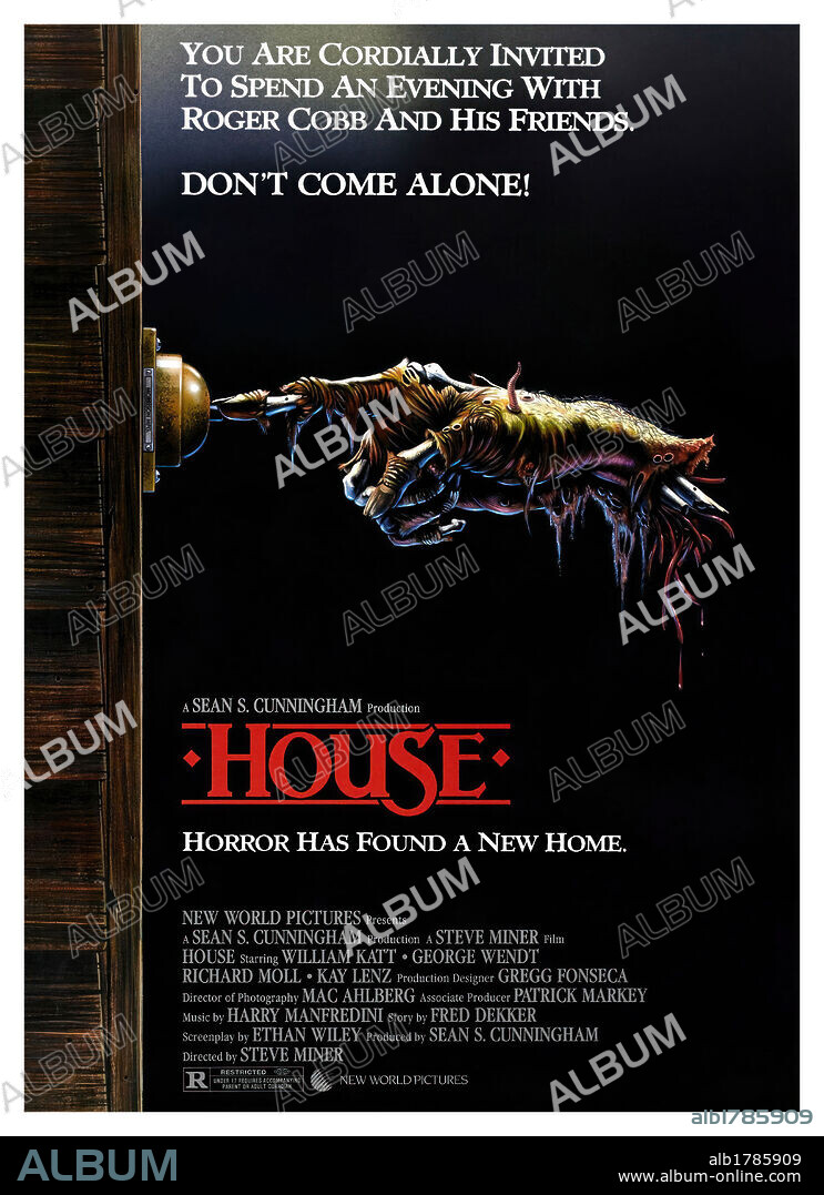 Poster de HOUSE, UNA CASA ALUCINANTE, 1986 (HOUSE), dirigida por STEVE MINER. Copyright NEW WORLD PICTURES.