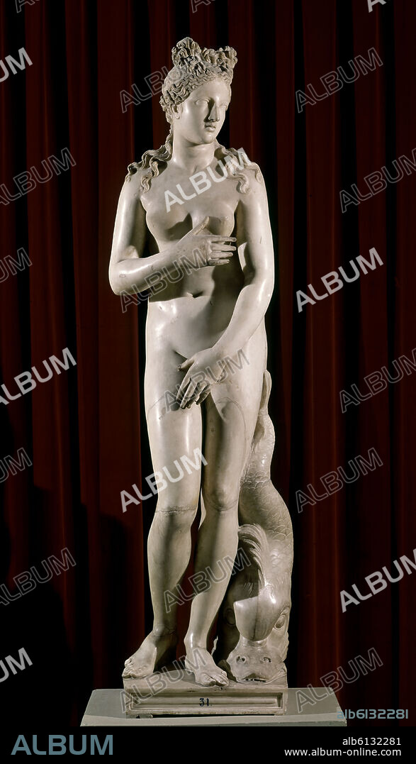 LA VENUS DEL DELFIN - MARMOL BLANCO - 140-150 DC - ARTE HELENISTICO - MEDIDAS 200x50x47.