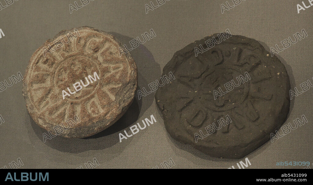 Terracotta stamp, and modern impression, with the name Claudius Valerius. Such stamps (signacula) were largely used as trademarks or advertisements. Roman Imperial period. Gozo Museum of Archaeology. Cittadella de Victoria. Gozo, Malta.