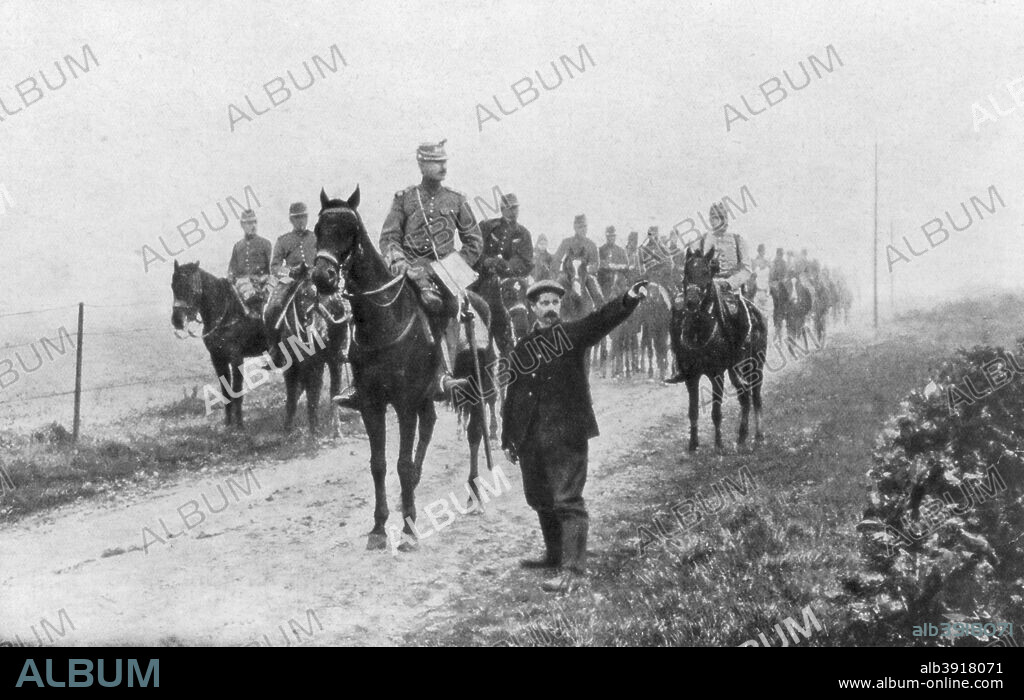 French cavalry on a reconnaissance mission, Somme, France, 1914. In the face of machine guns, modern artillery and barbed wire, cavalry quickly became obsolete on the Western Front once the conflict became one of trench warfare.