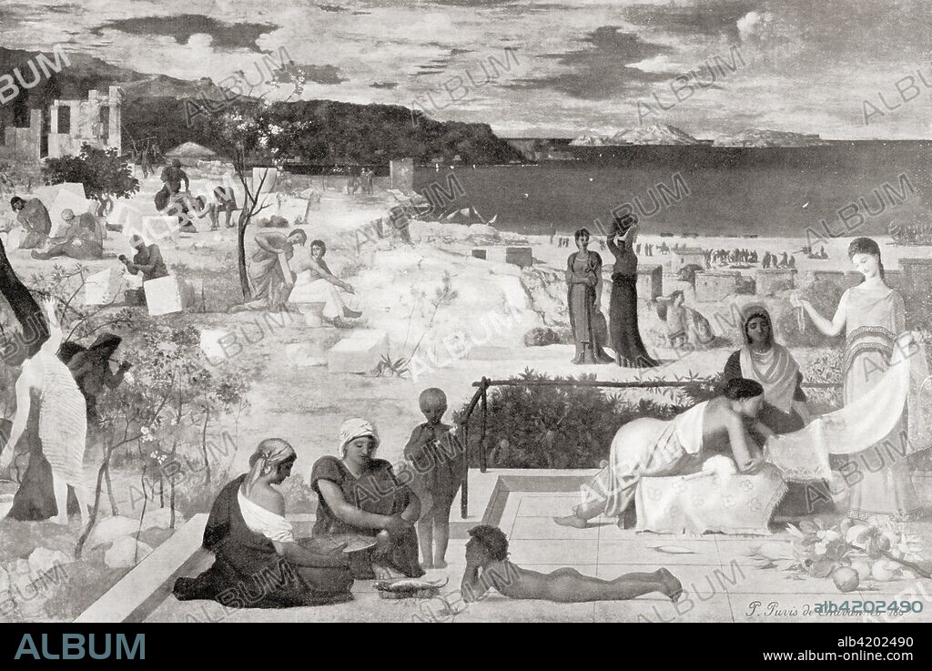 The Greek colony of Massalia, modern day Marseille, France, founded c. 600 BC and populated by settlers from Phocaea.  From Hutchinson's History of the Nations, published 1915.