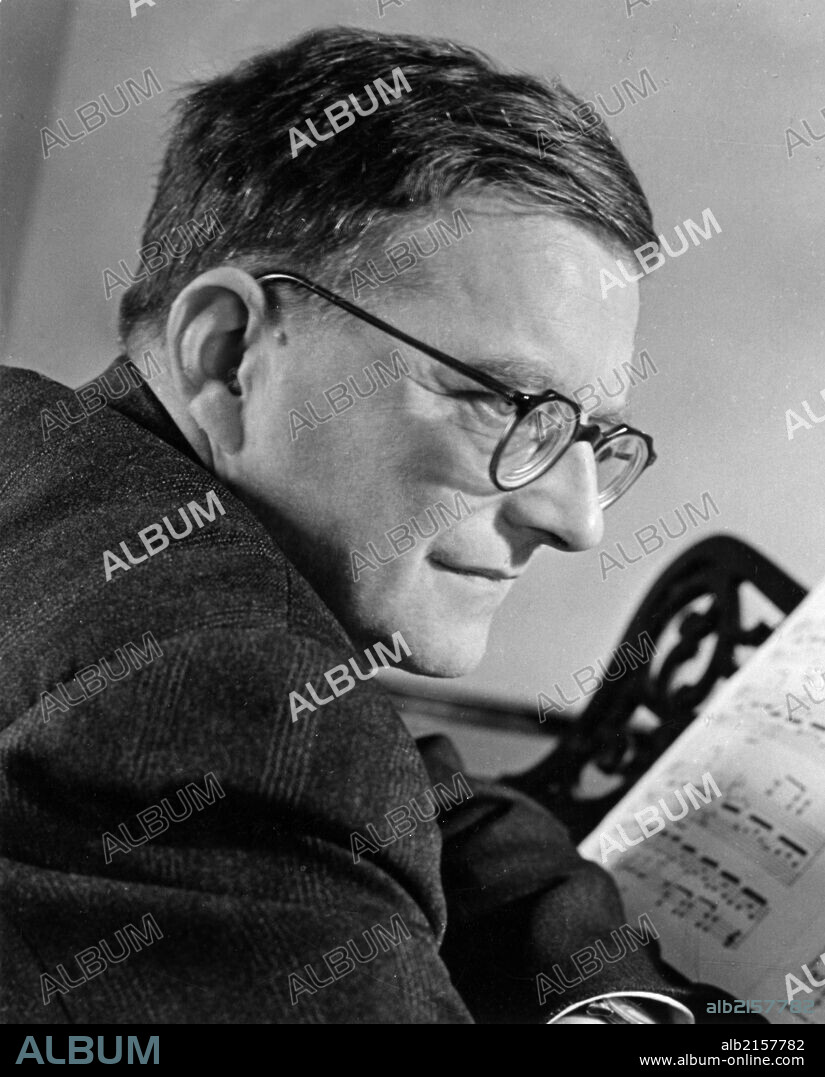 Soviet composer, dmitri shostakovich at his piano. 01/02/2013