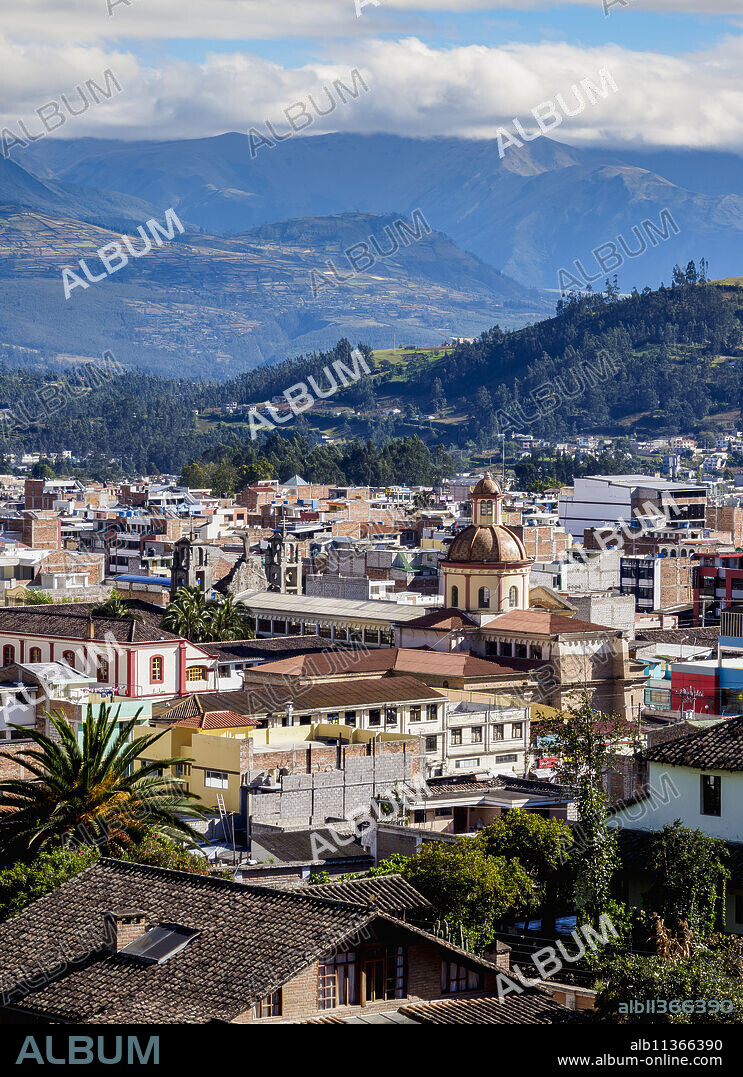 City Center, elevated view, Otavalo, Imbabura Province, Ecuador, South America.