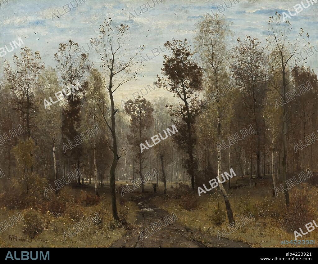 KARL BUCHHOLZ. 'Autumn Day'. Germany, 1875. Dimensions: length 48 cm; diam. 60 cm.