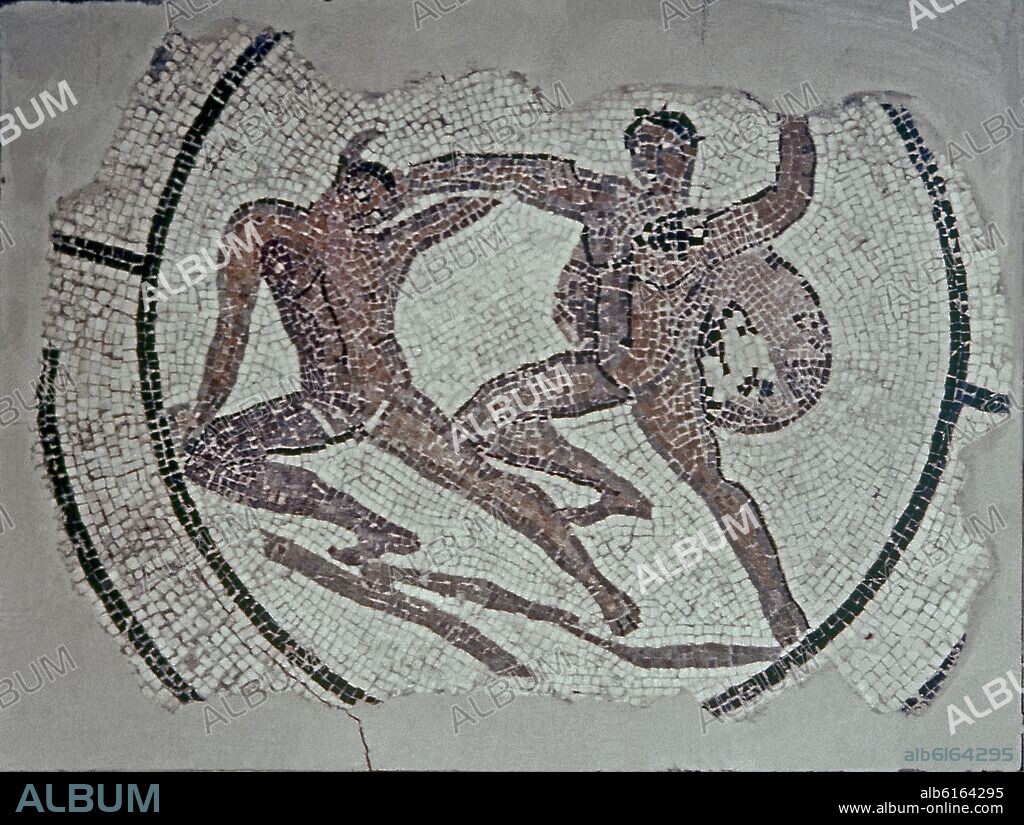 MOSAICO ROMANO "TESEO Y MINOTAURO".