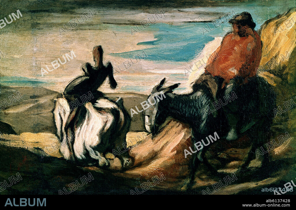 HONORE DAUMIER (1808-1879). DON QUIJOTE Y SANCHO PANZA - SIGLO XIX - REALISMO FRANCES.