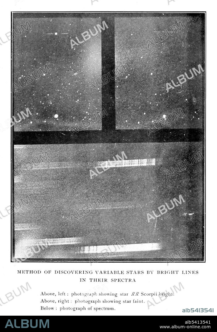 The Henry Draper Catalogue is an astronomical star catalogue published between 1918 and 1924, giving spectroscopic classifications. By comparing the absorption lines of the Sun with emission spectra of known gases, the chemical composition of stars can be determined. The Henry Draper Memorial by Annie Jump Cannon, 1915. No photographer credited, 1890s (cropped and cleaned).