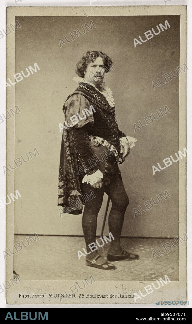 Portrait of Rossi, actor, Mulnier, Ferdinand, Photographer, Maison Alphonse Giroux, Diffuser, Between 1860 and 1890, 2nd half of the 19th century, Graphic Arts, Photography, Albumen print, Height: 8.9 cm, Width: 5.6 cm.