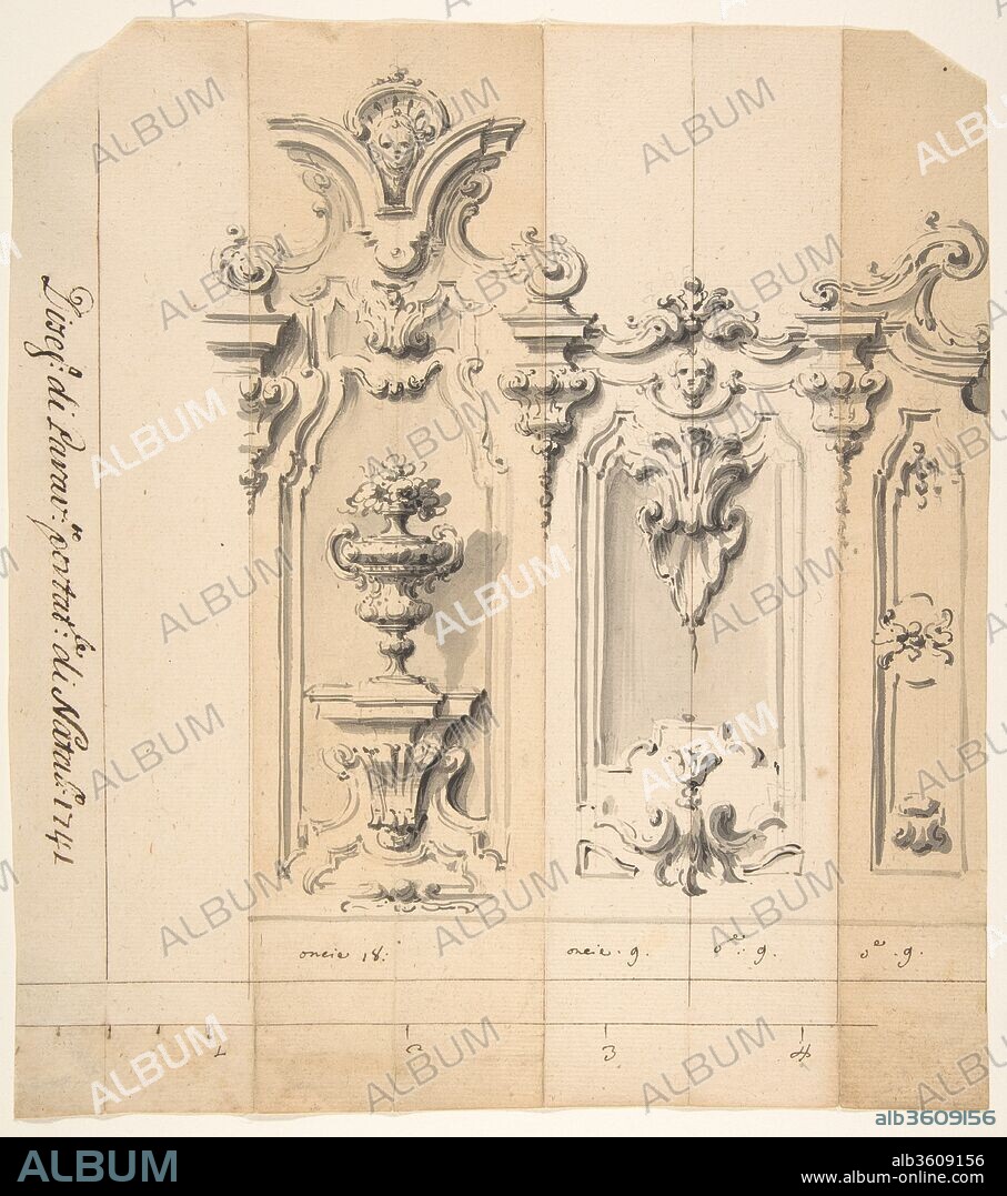 Design for a Portable Screen. Artist: Giovanni Battista Natali III (Italian, Pontremoli, Tuscany 1698-1765 Naples). Dimensions: 10-1/2 x 9-7/16 in.  (26.7 x 24.0 cm). Date: 1698-1765.
