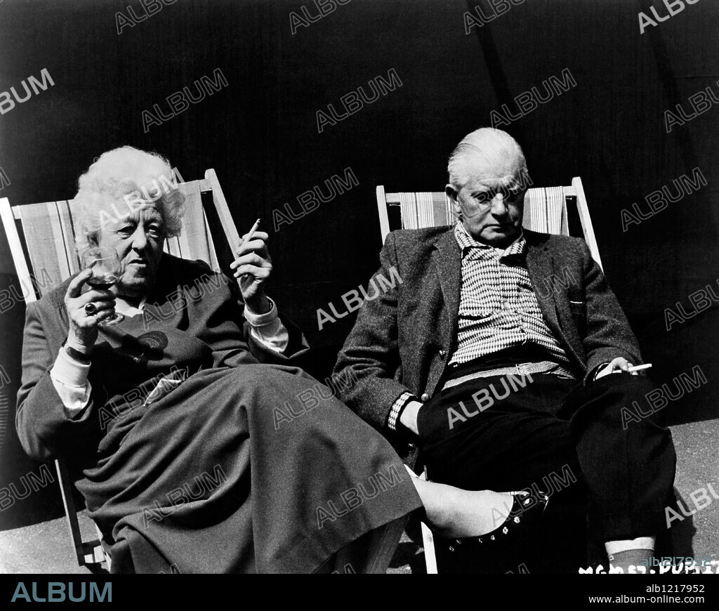 MARGARET RUTHERFORD and STRINGER DAVIS in MURDER AHOY, 1964, directed by GEORGE POLLOCK. Copyright M.G.M.