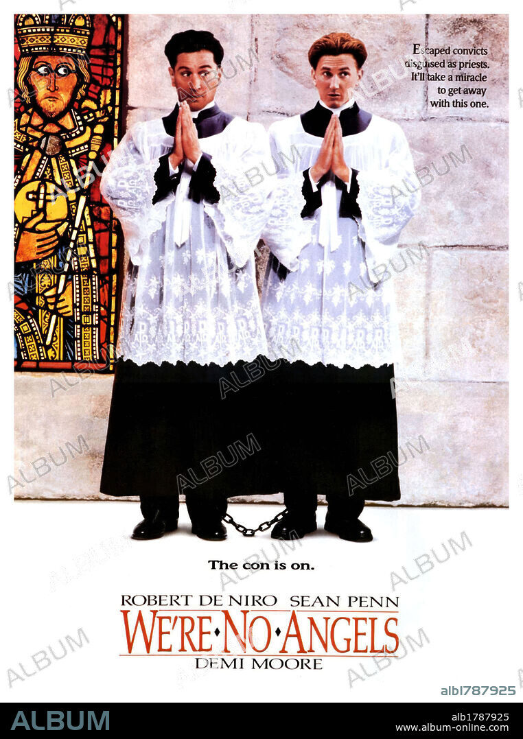 ROBERT DE NIRO and SEAN PENN in WE'RE NO ANGELS, 1989, directed by NEIL JORDAN. Copyright PARAMOUNT PICTURES.