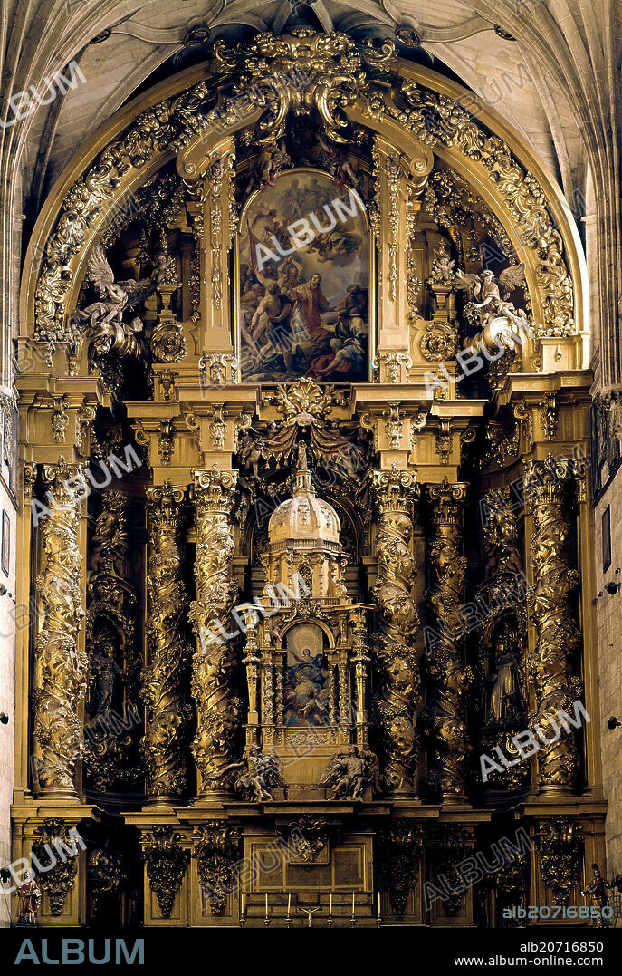 JOSÉ BENITO DE CHURRIGUERA. RETABLO MAYOR DE LA IGLESIA DEL CONVENTO DE SAN ESTEBAN  - SIGLO XVII.