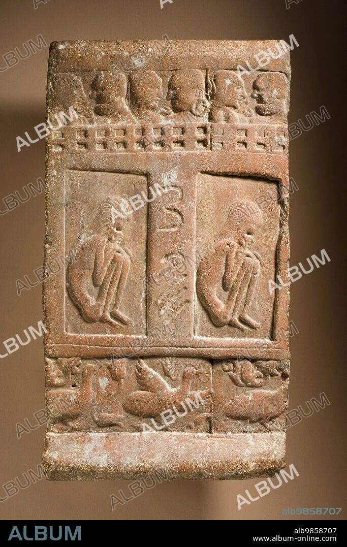 Tile with Ajivaka (?) Ascetics, 4th century.