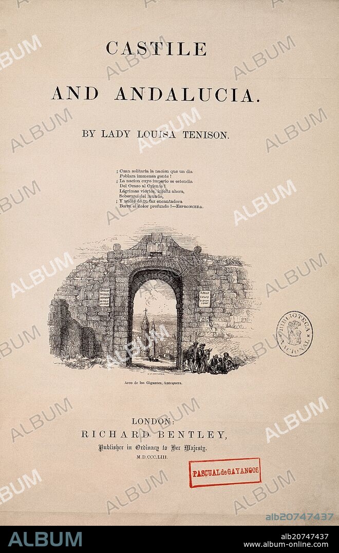 LOUISA TENISON (1819-1892). CASTILLA Y ANDALUCIA POR LOUISA TENISON - 1853 - LONDRES.