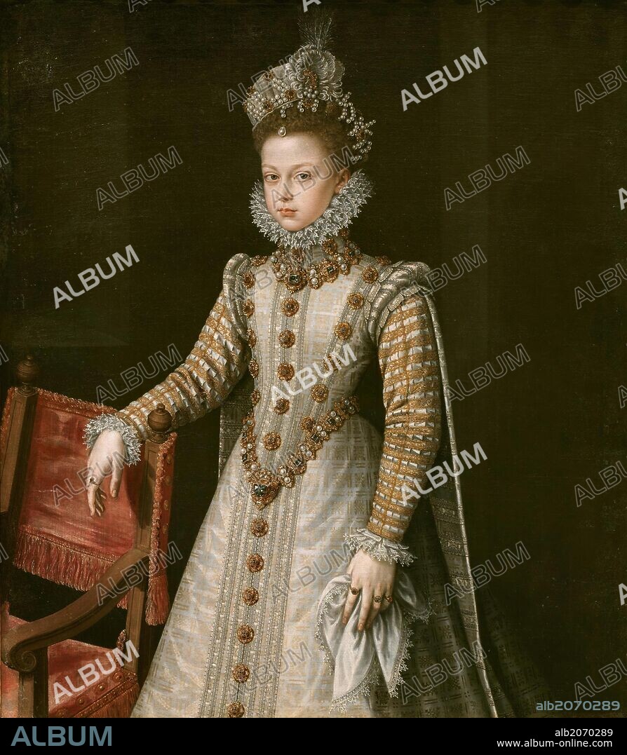 ALONSO SANCHEZ COELLO. Alonso Sánchez Coello / 'La infanta Isabel Clara Eugenia', 1579, Escuela Española, Óleo sobre Lienzo, 116 cm x 102 cm, P01137.