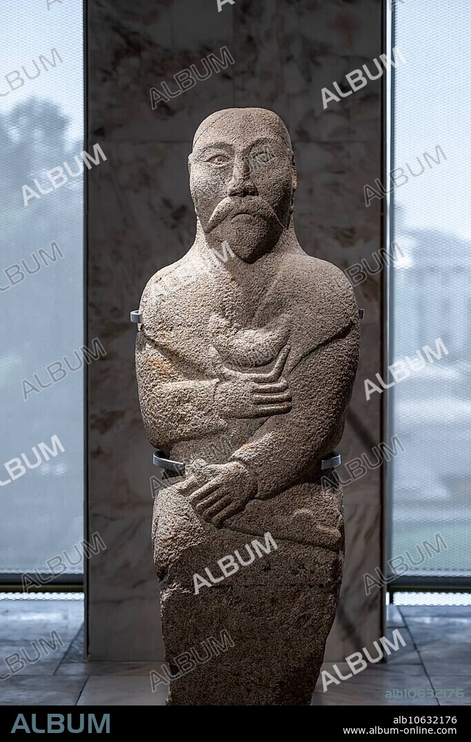 Balbal, exhibition in the State History Museum, interior view, Bishkek, Kyrgyzstan, Asia.