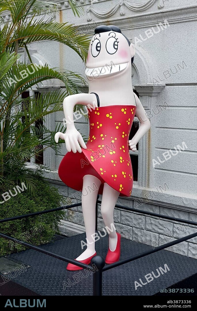 Comic character Sau Nga Chun, artist Gum Siu-man, Hong Kong Avenue of Comic Stars, Kowloon Park, Tsim Sha Tsui, Kowloon, Hong Kong, China, Asia.