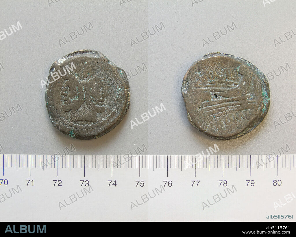 Mint: Rome, Magistrate: M. ATILI SARAN, 1 As from Rome, 148 B.C., Copper, 28.80 g, 2:00, 32.5 mm, Made in Rome, Italy, Roman, 2nd century B.C., Numismatics.