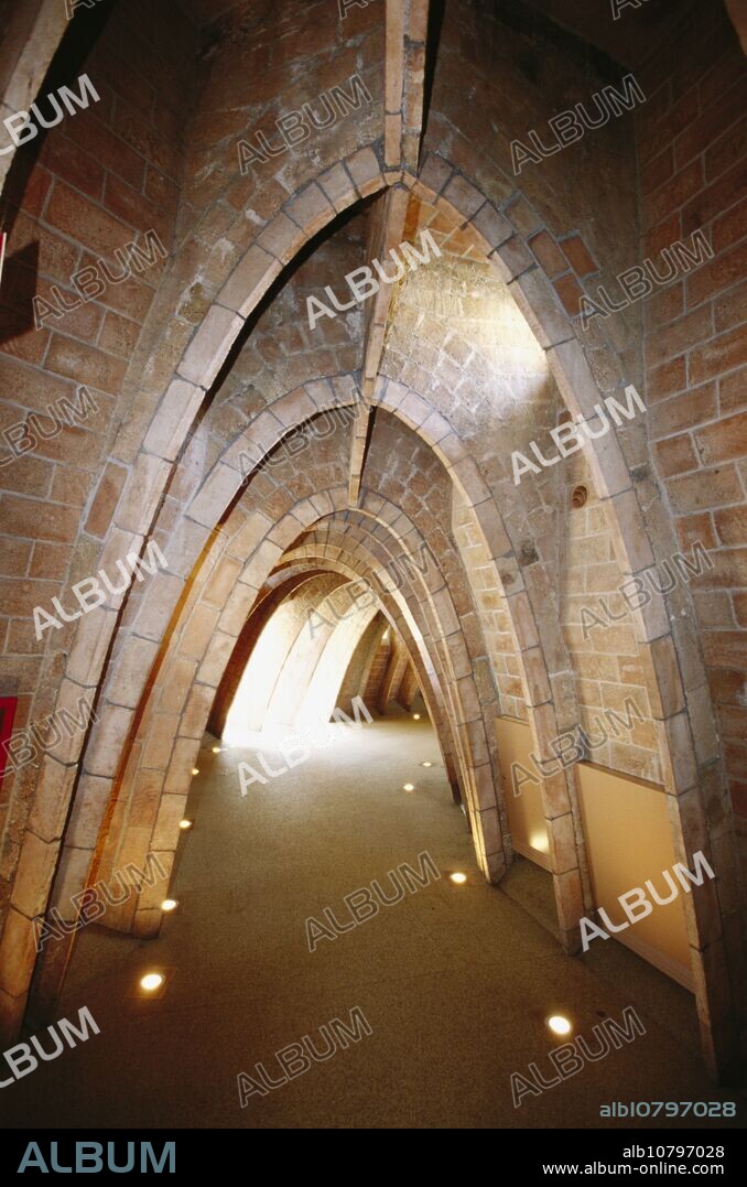 Casa Milà (La Pedrera) by Antoni Gaudí, interior of the attic. Barcelona. Spain.