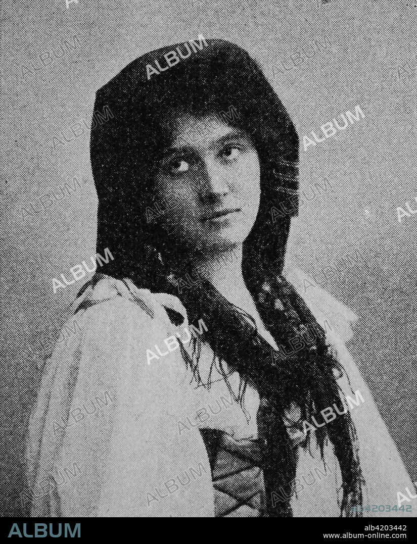 Agnes Sorma, 1862  -? 1927, eigentlich: Agnes Martha Caroline Zaremba, auch: Pallatschek, verheiratete Minotto, war eine deutsche Schauspielerin, reproduction photo from the year 1895, digital improved.