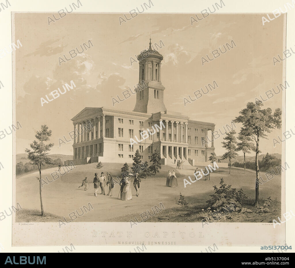 Lithographer: Peter S. Duval, American, born France, 18051886, After: William Strickland, American, 17881854, State Capitol / Nashville, Tenn., Lithograph, sheet: 53.4 × 63.8 cm (21 × 25 1/8 in.), Made in United States, American, 19th century, Works on Paper - Prints.