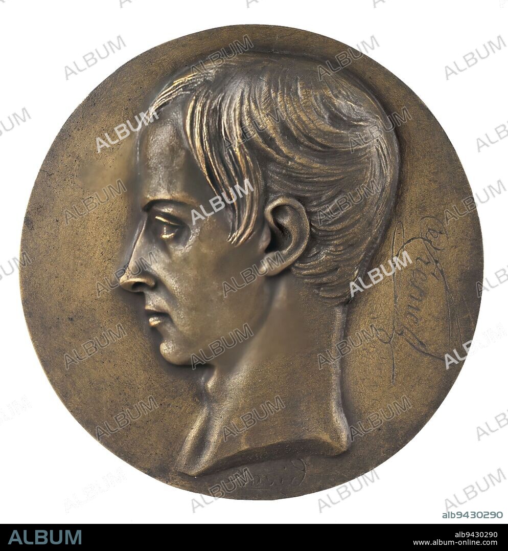 Portrait of Augustin-Jean Fresnel (1788-1827), Physicist, David d'Angers, Pierre-Jean, Sculptor, Thiébaut Frères, Founder, 1st half of the 19th century, Sculpture, Medallion (sculpture), Dimensions - Work: Diameter: 16.5 cm.