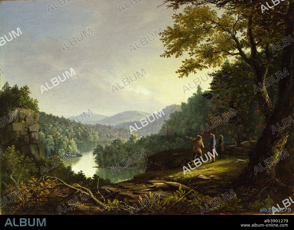 JAMES PIERCE BARTON. Kentucky Landscape - 1832. Date/Period: 1832. Painting. Oil on canvas. Height: 38 mm (1.49 in); Width: 30 mm (1.18 in).