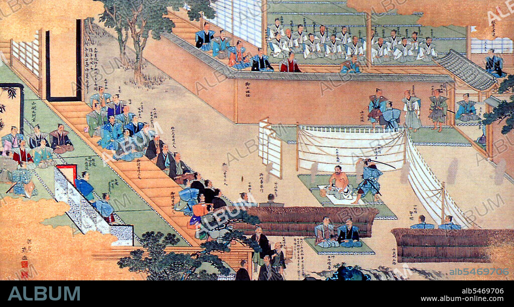 The revenge of the Forty-seven Ronin (Shi-ju-shichi-shi), also known as the Forty-seven Samurai, the Aki vendetta, or the Genroku Aki incident (Genroku aki jiken) took place in Japan at the start of the 18th century. One noted Japanese scholar described the tale as the country's 'national legend'. It recounts the most famous case involving the samurai code of honor, bushidi. The story tells of a group of samurai who were left leaderless (becoming ronin) after their daimyo (feudal lord) Asano Naganori was forced to commit seppuku (ritual suicide) for assaulting a court official named Kira Yoshinaka, whose title was Ki zuke no suke. The ronin avenged their master's honor after patiently waiting and planning for two years to kill Kira. In turn, the ronin were themselves ordered to commit seppuku for committing the crime of murder. With much embellishment, this true story was popularized in Japanese culture as emblematic of the loyalty, sacrifice, persistence, and honor that all good people should preserve in their daily lives. The popularity of the almost mythical tale was only enhanced by rapid modernization during the Meiji era of Japanese history, when it is suggested many people in Japan longed for a return to their cultural roots. Fictionalized accounts of these events are known as Chushingura. The story was popularized in numerous plays including bunraku and kabuki. Because of the censorship laws of the shogunate in the Genroku era, which forbade portrayal of current events, the names of the ronin were changed.