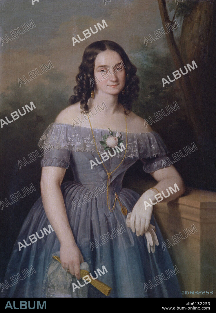 ANTONIO MARIA ESQUIVEL. 'Filomena Sánchez Salvador de la Mancha-Real', hacia 1843, Óleo sobre lienzo, 125,5 x 92,5 cm, Inv. CE1572.