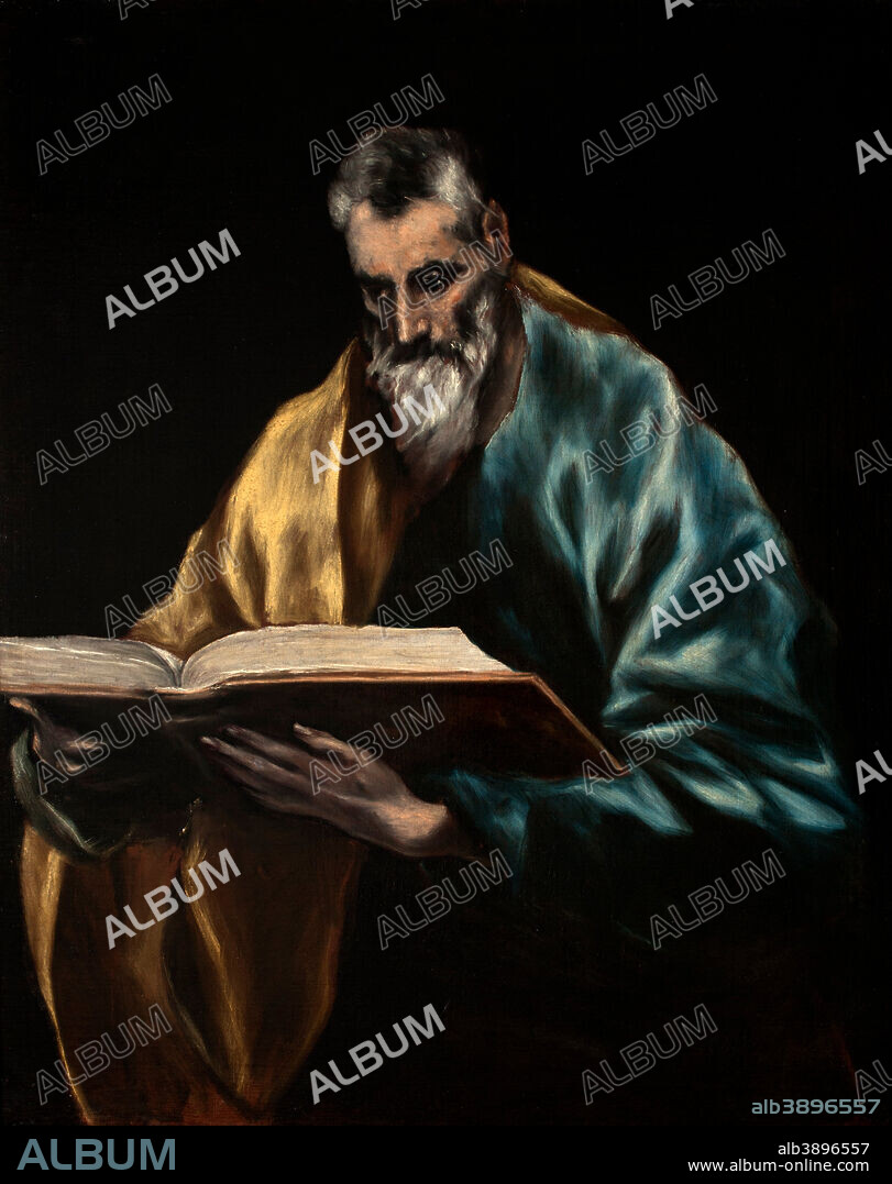 EL GRECO. Simón el Zelote / Apostle Saint Simon. Date/Period: Between 1610 and 1614. Painting. Oil on canvas. Height: 80 cm (31.4 in); Width: 114 cm (44.8 in).