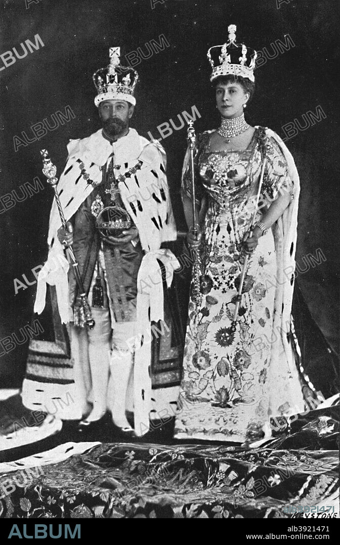 'In spring 1910, King Edward VII died, in March 1911, King George V was crowned', 1911, (1945). From Winston Churchill: His Life in Pictures, by Ben Tucker. [Sagall Press, Ltd., London, 1945].