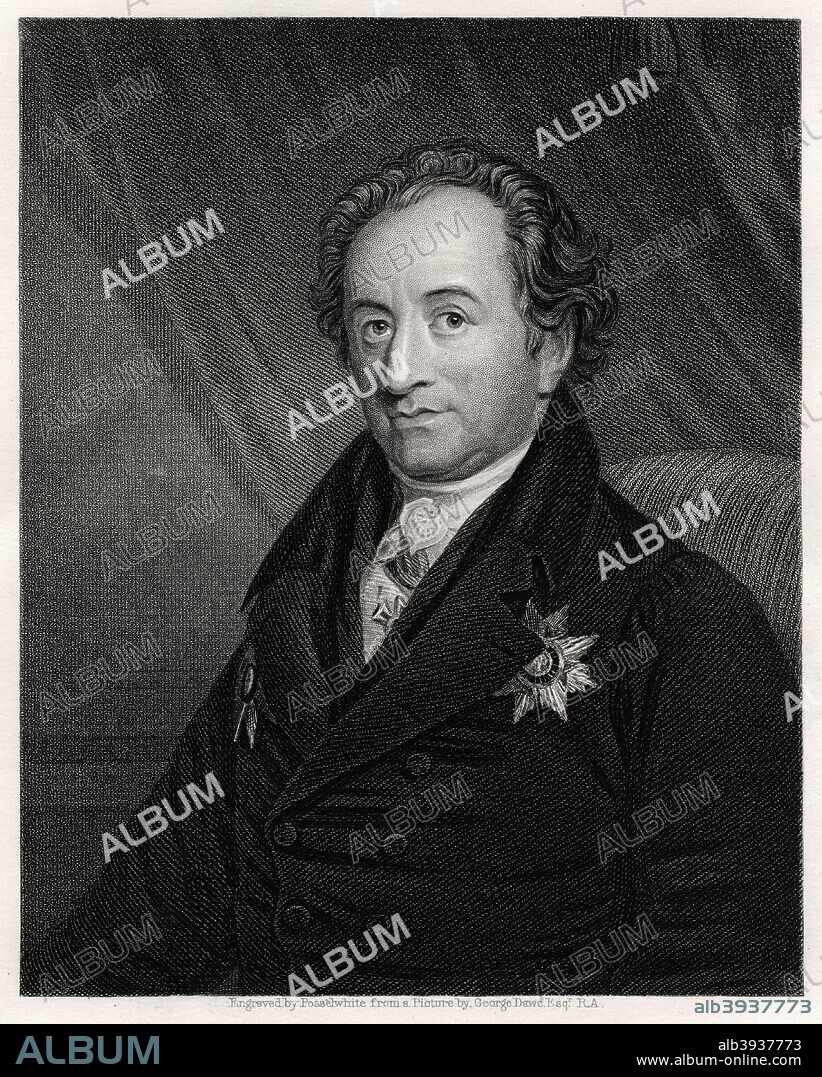 Johann Wolfgang von Goethe, German poet, dramatist and scientist, 19th century. Portrait of Goethe (1749-1832), the author of Faust.