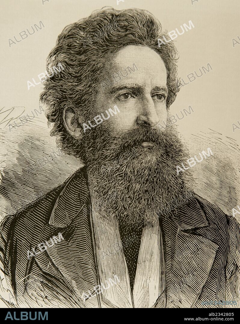 Hans Makart (1840-1884, Viena). Pintor de historia academista austriaco, diseñador y decorador. Conocido por su influencia sobre Gustav Klimt y otros artistas austriacos. Grabado. "La Ilustración Española y Americana", 1879.