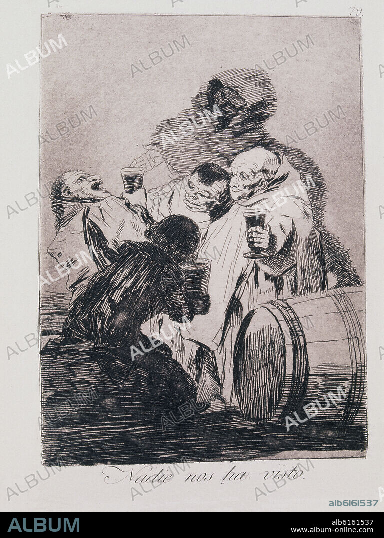 FRANCISCO DE GOYA (1746-1828). CAPRICHO 79 - NADIE NOS HA VISTO - 1799 - AGUAFUERTE, AGUATINTA BRUÑIDA, PUNTA SECA Y BURIL - 217x152 mm.